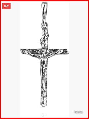 Sterling Silver 925 Handmade Jesus Cross Pendant Religious Jewelry